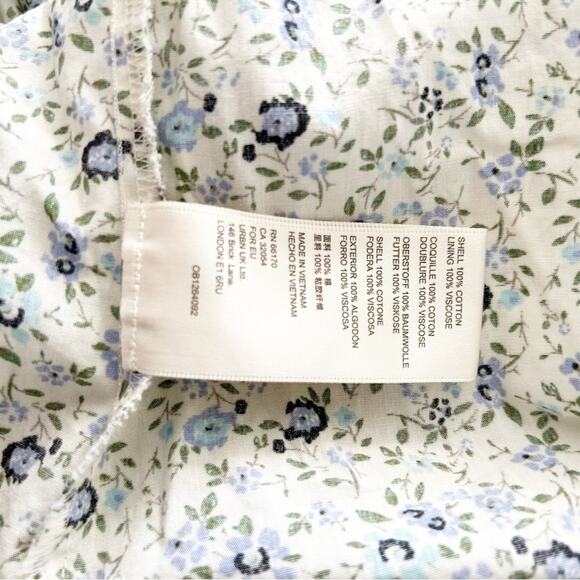 Free People White Combo Cotton Blend Smocked Bust Petunia Mini Dress Size M - Picture 6 of 7